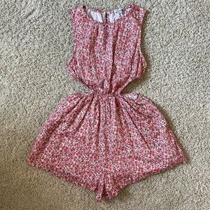 American Eagle Floral Cut Out Romper